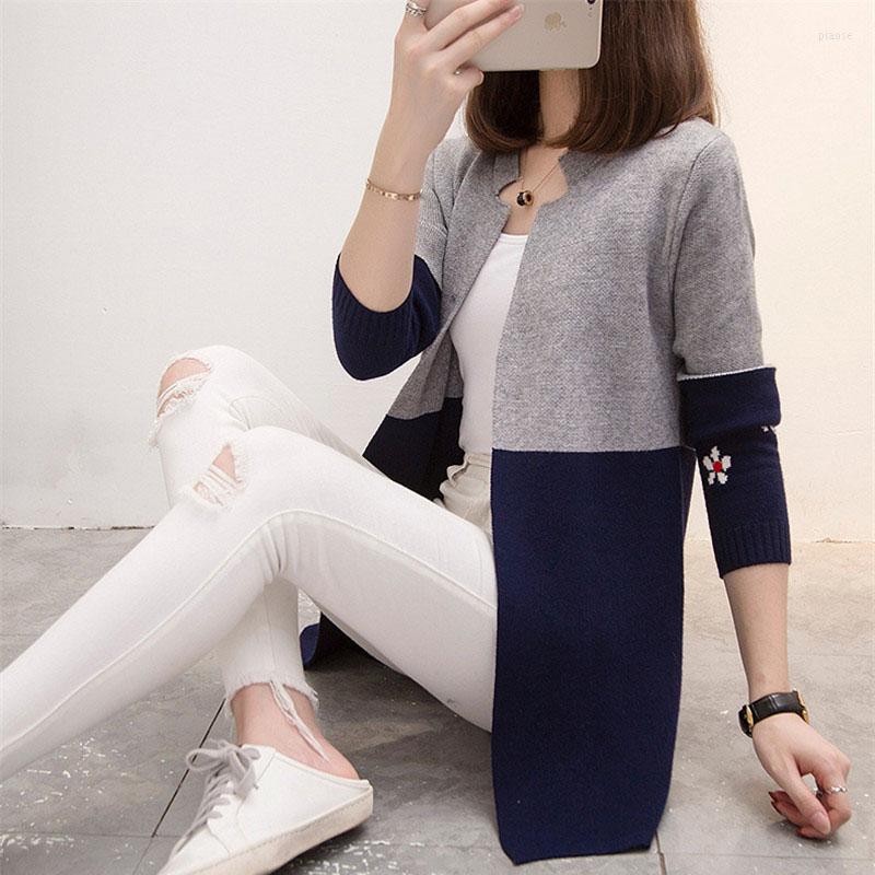 Women' Knits Women Sweater And Cardigan 2023 Female Long Color Matching Knit All-match Sleeve Coat Lady Casual Tops C1124, Navy
Women' Knits Women Sweater And Cardigan 2023 Female Long Color Matching Knit All-match Sleeve Coat Lady Casual Tops C1124, Navy