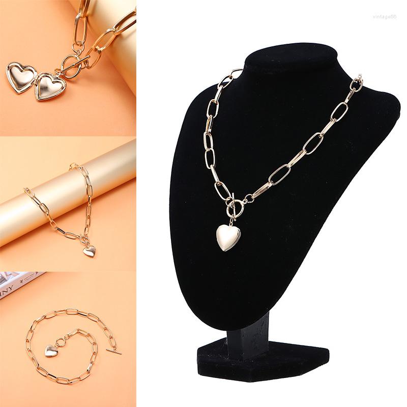 Pendant Necklaces 1pc Heart Necklace Toggle Clasp Curb Chain Clavicle For Women Female Jewelry Festival Gift
Pendant Necklaces 1pc Heart Necklace Toggle Clasp Curb Chain Clavicle For Women Female Jewelry Festival Gift