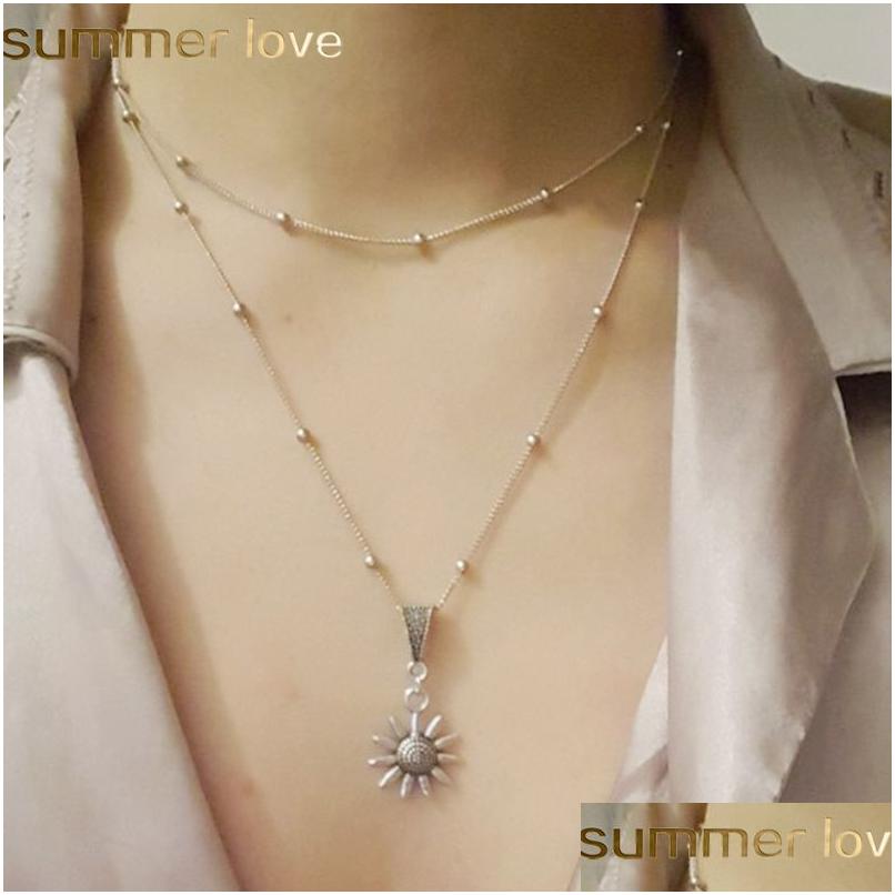 Pendant Necklaces New Vintage Mti Layer Sunflower Necklace Sier Chain Beaded Choker For Women Simple Dainty Jewelry Gifts Drop Deliv Dhpj1
Pendant Necklaces New Vintage Mti Layer Sunflower Necklace Sier Chain Beaded Choker For Women Simple Dainty Jewelry Gifts Drop Deliv Dhpj1