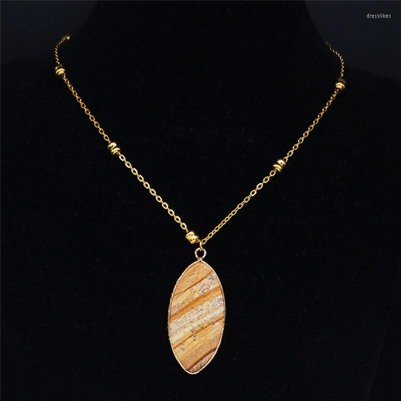 Pendant Necklaces 2023 Stainless Steel Natural Stone Statement Necklace For Women Gold Color & Pendants Jewelry Cadenas Mujer NB14S04
Pendant Necklaces 2023 Stainless Steel Natural Stone Statement Necklace For Women Gold Color & Pendants Jewelry Cadenas Mujer NB14S04