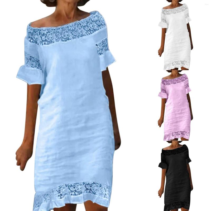 Casual Dresses Women' Lace Dress Midi White Short Sleeve Pure Color Summer Spring Off Shoulder Modern Loose Fit
Casual Dresses Women' Lace Dress Midi White Short Sleeve Pure Color Summer Spring Off Shoulder Modern Loose Fit