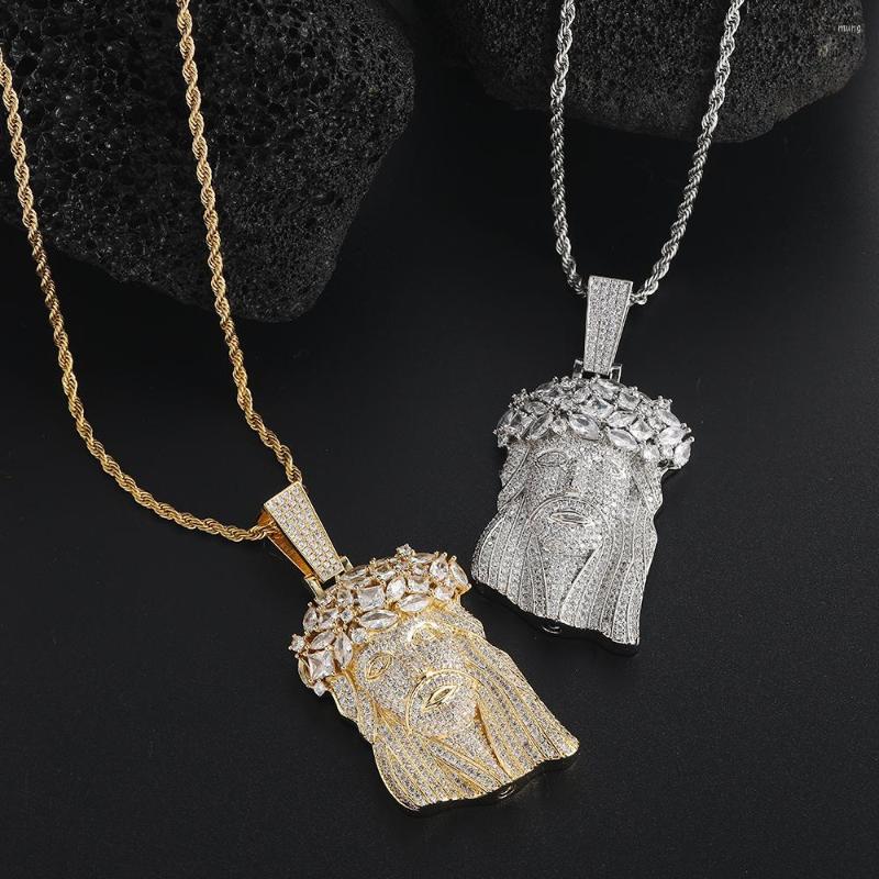 Pendant Necklaces EYIKA Iced Out CZ Gold Silver Color Big Jesus Head Necklace For Women Men Egypt Pharaoh Queen Hiphop Jewelry 
Pendant Necklaces EYIKA Iced Out CZ Gold Silver Color Big Jesus Head Necklace For Women Men Egypt Pharaoh Queen Hiphop Jewelry