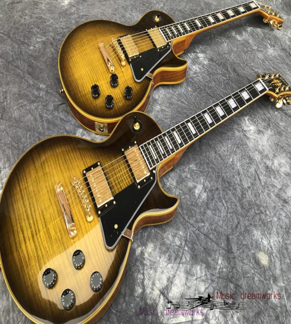 Custom body flame Maple Electric Guitar Yellow Bound Premium ABR1 Bridge guitar OEM1262754
Custom body flame Maple Electric Guitar Yellow Bound Premium ABR1 Bridge guitar OEM1262754