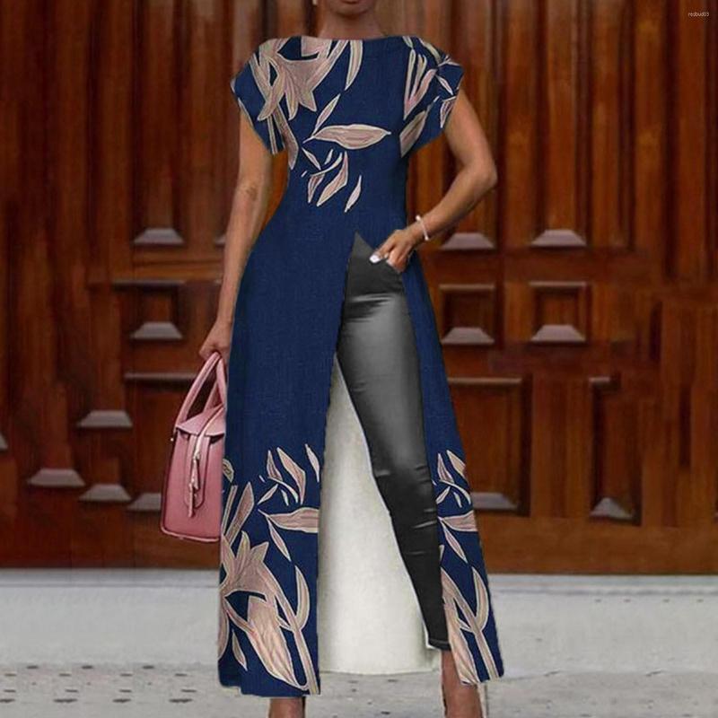 

Casual Dresses Women' Summer Commuting Long Skirt With Slit Mid Waist Pullover Dress, Blue