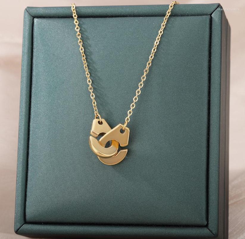 Chains Simple Lock Pendant Necklace For Women Gold Color Stainless Steel Geometry Handcuffs Goth Birthday Wedding Jewellery
Chains Simple Lock Pendant Necklace For Women Gold Color Stainless Steel Geometry Handcuffs Goth Birthday Wedding Jewellery