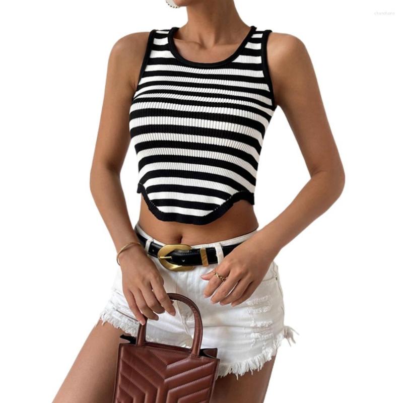 Women' Tanks European And American Summer Women' Irregular Stripe Knitted Tank With Open Umbilical Top, Black
Women' Tanks European And American Summer Women' Irregular Stripe Knitted Tank With Open Umbilical Top, Black