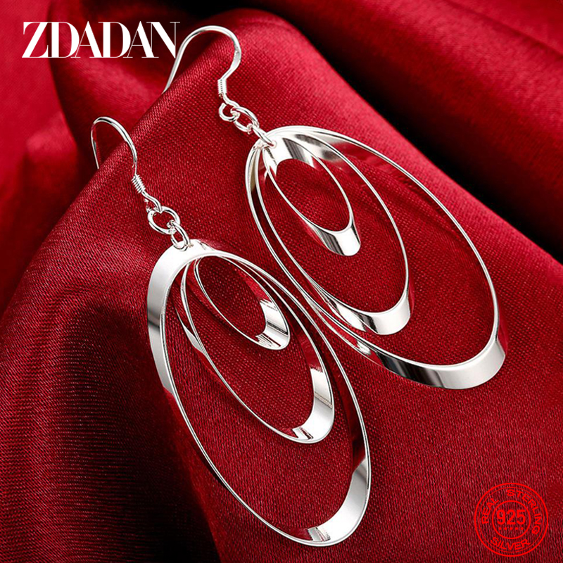 ZDADAN 925 Sterling Silver Three Circle Long Tassel Drop Earrings For Women Engagement Wedding Jewelry Gift
ZDADAN 925 Sterling Silver Three Circle Long Tassel Drop Earrings For Women Engagement Wedding Jewelry Gift