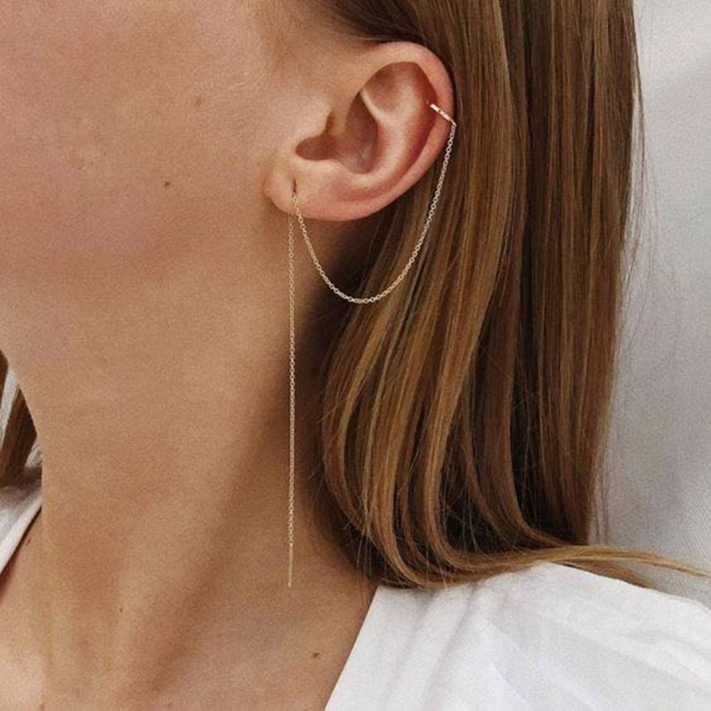 Moonmory Real 925 Sterling Silver Wedding Earring For Women With Chain Fashion Jewelry Silver Ear Cuff Brincos One piece
Moonmory Real 925 Sterling Silver Wedding Earring For Women With Chain Fashion Jewelry Silver Ear Cuff Brincos One piece