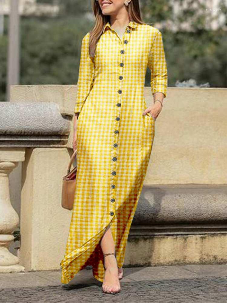 Casual Dresses VONDA Women Long Sleeve Plaid Maxi Dress 2023 Autumn Sexy Checked Shirt Button Up Lapel Party Bohemian Vestido Robe, Yellow
Casual Dresses VONDA Women Long Sleeve Plaid Maxi Dress 2023 Autumn Sexy Checked Shirt Button Up Lapel Party Bohemian Vestido Robe, Yellow