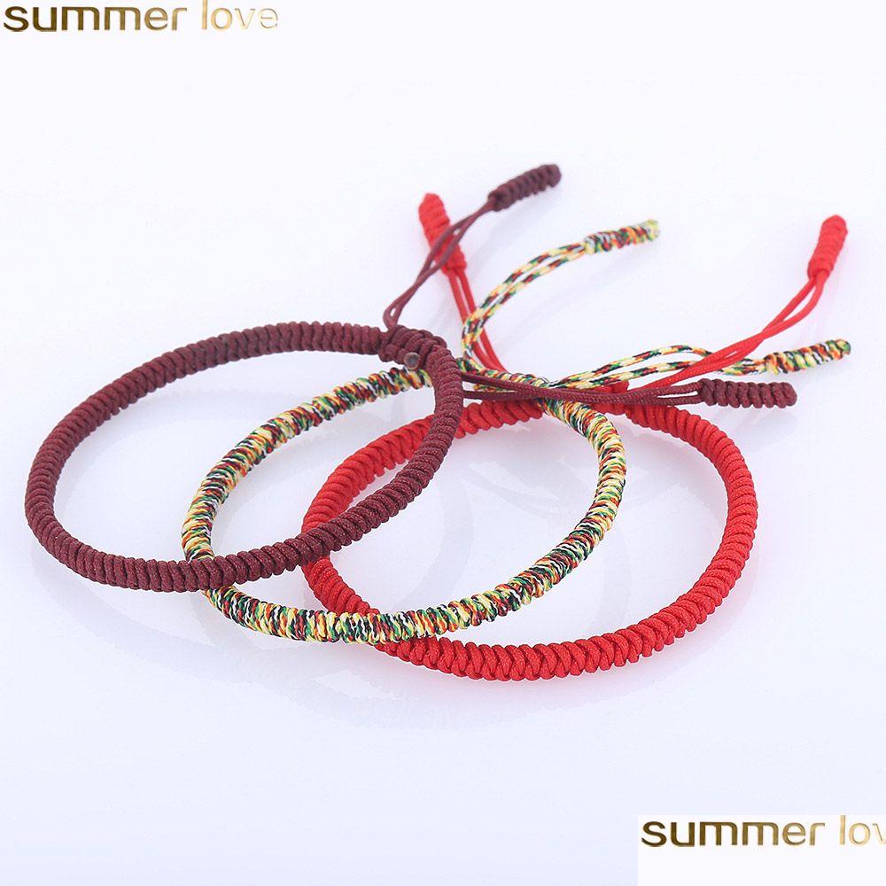 Charm Bracelets Handmade Red Rope Tibetan Bracelet Buddhist Love Lucky Knots Woven Bangles For Women Men Jewelry Accessories Drop Del Dharx
Charm Bracelets Handmade Red Rope Tibetan Bracelet Buddhist Love Lucky Knots Woven Bangles For Women Men Jewelry Accessories Drop Del Dharx