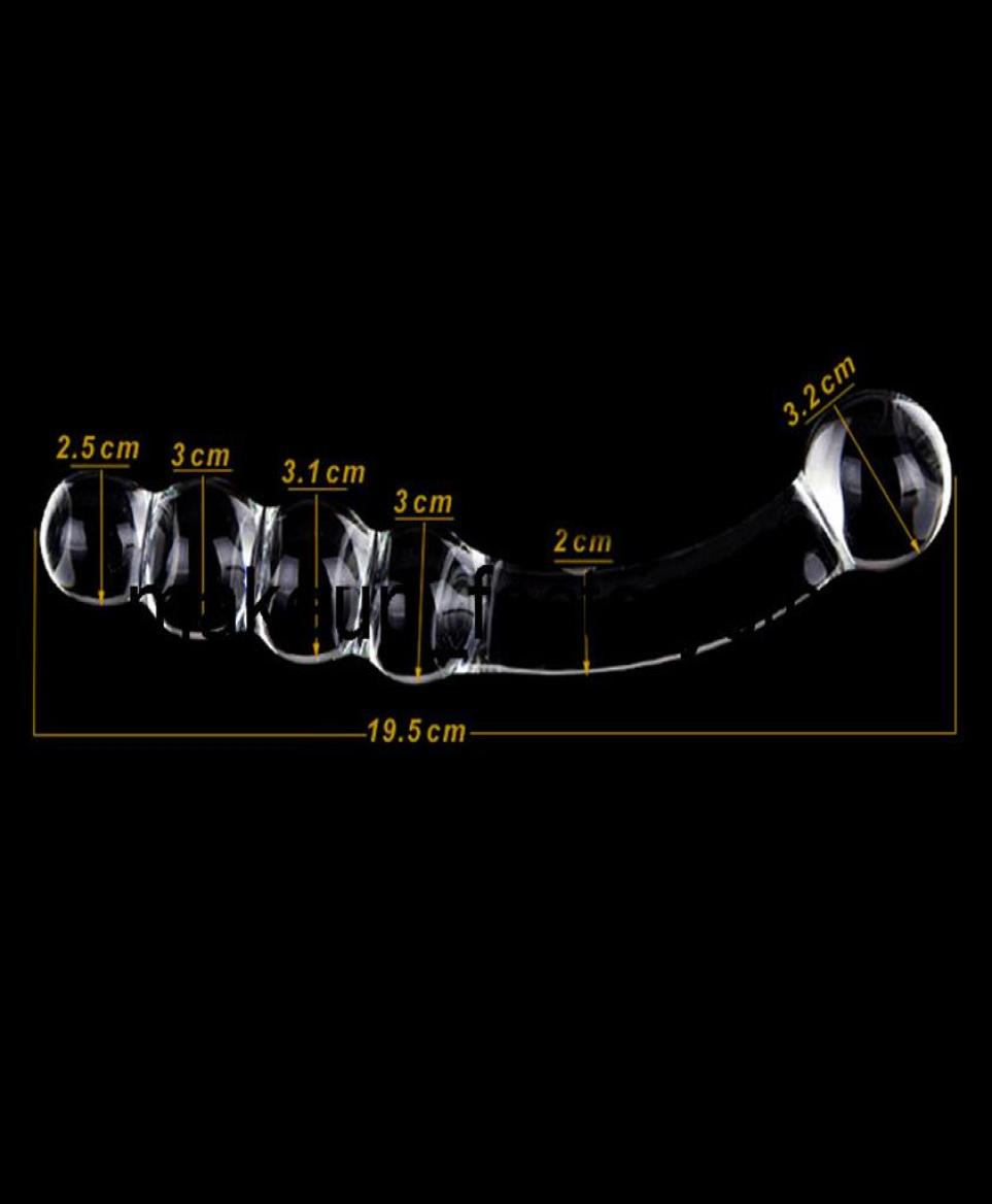 Massage Crystal Glass Dildo Beads Butt Plug Anal GSpot Fake Penis Massager Masturbation Adult Sex Toys For women330f8240579