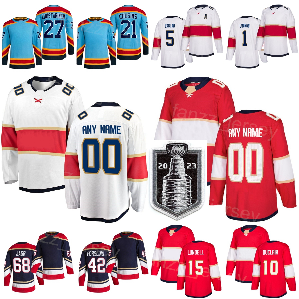 Stanley Cup Finals Hockey 10 Anthony Duclair Jersey 5 Aaron Ekblad 42 Gustav Forsling 21 Nick Cousins 27 Eetu Luostarinen 15 Anton Lundell Jaromir Jagr Man Kids Woman, With patch
Stanley Cup Finals Hockey 10 Anthony Duclair Jersey 5 Aaron Ekblad 42 Gustav Forsling 21 Nick Cousins 27 Eetu Luostarinen 15 Anton Lundell Jaromir Jagr Man Kids Woman, With patch