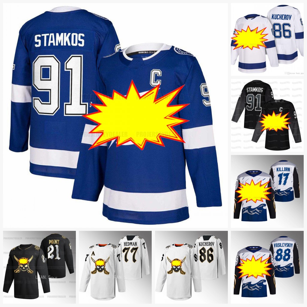 91 Steven Stamkos Lightning 2023 Jersey Nikita Kucherov Vladislav Namestnikov Andrei Vasilevskiy Brayden Point Hedman Tampa Bay Colton Sergachev Alex Killorn, White
91 Steven Stamkos Lightning 2023 Jersey Nikita Kucherov Vladislav Namestnikov Andrei Vasilevskiy Brayden Point Hedman Tampa Bay Colton Sergachev Alex Killorn, White