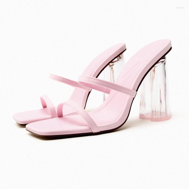 Sandals Women Pink Square Head Slingback High-heel Summer ZAZA 2023 Sexy Open Toe Transparent Thick Fashion Heel Shoes
Sandals Women Pink Square Head Slingback High-heel Summer ZAZA 2023 Sexy Open Toe Transparent Thick Fashion Heel Shoes