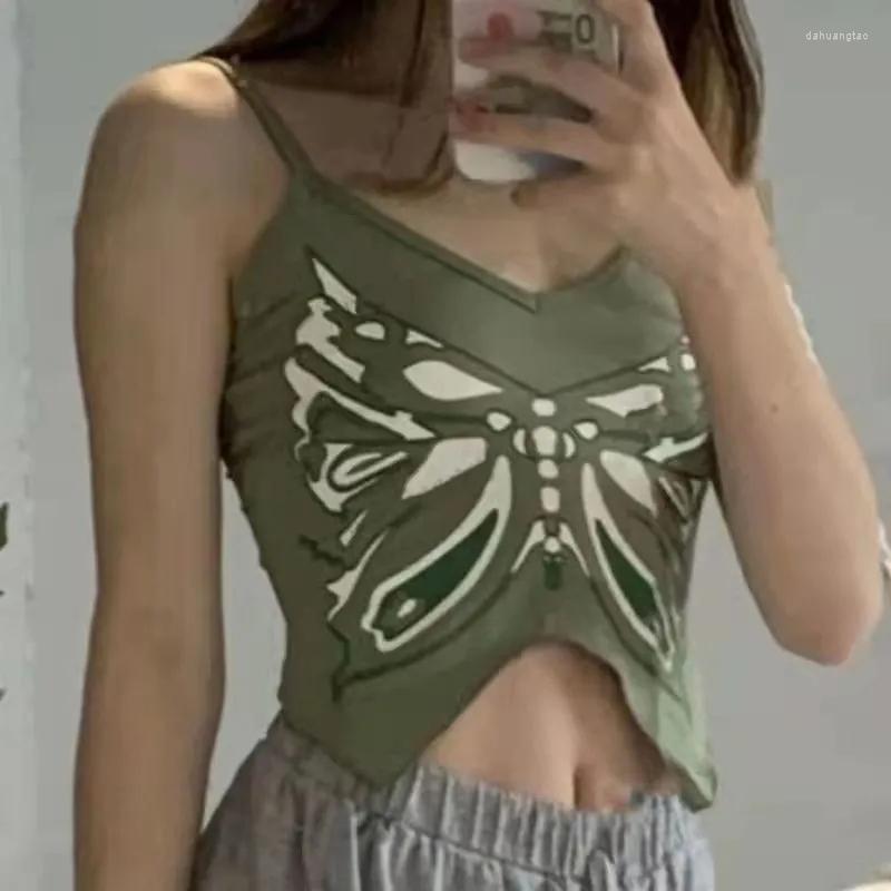 Women' Tanks 90' Sexy Gothic Vest Vintage Camisole Tees Women Butterfly Print Graphic Slim Fit Cropped Tops Grunge Casual Tank Female, Green
Women' Tanks 90' Sexy Gothic Vest Vintage Camisole Tees Women Butterfly Print Graphic Slim Fit Cropped Tops Grunge Casual Tank Female, Green