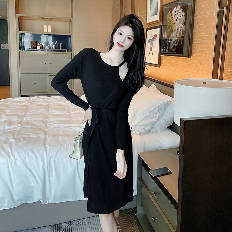 Casual Dresses Women' Trendy Knitting Solid O-Neck Long Sleeves Sash Waist Women Knitted Medium Pencil Dress Autumn 2023, Black
Casual Dresses Women' Trendy Knitting Solid O-Neck Long Sleeves Sash Waist Women Knitted Medium Pencil Dress Autumn 2023, Black