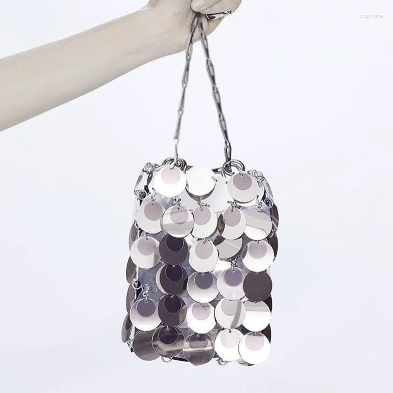 Evening Bags Fashion Luxury Designer Women Metal Sequins Chain Woven Bag Clutch Female Travel Holiday Shoulder Handbag, Small champagne
Evening Bags Fashion Luxury Designer Women Metal Sequins Chain Woven Bag Clutch Female Travel Holiday Shoulder Handbag, Small champagne