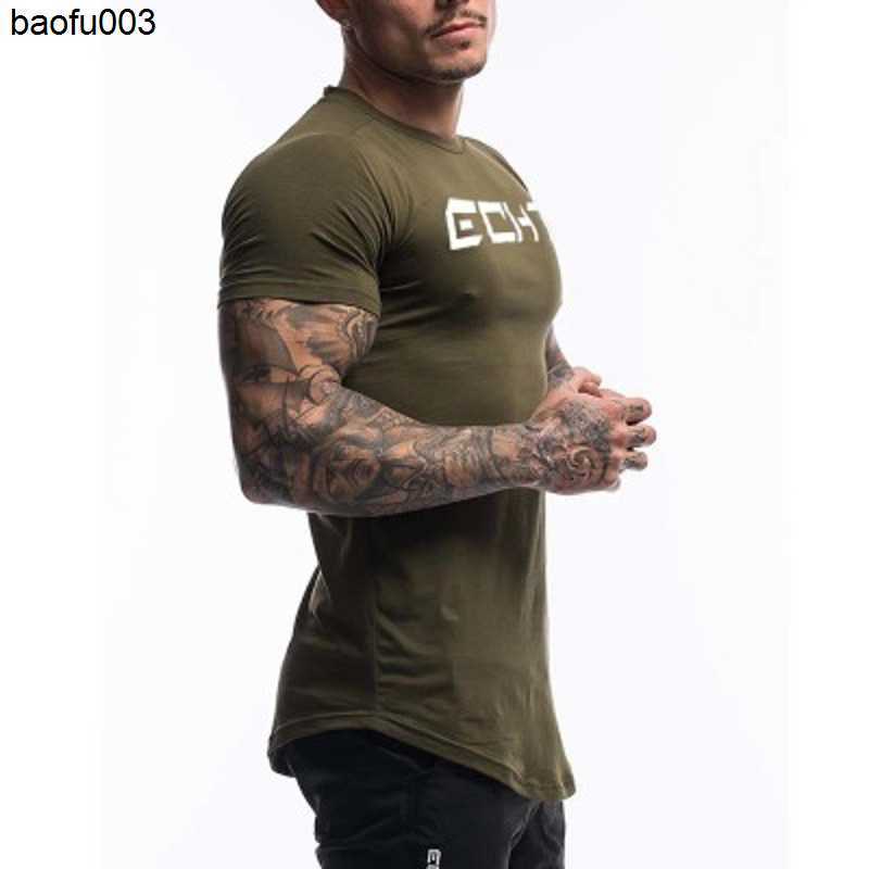 Men's T-Shirts Men's Fashion T Shirt Men Tops Summer Fitness Bodybuilding Clothes Muscle Male Shirts Cotton Slim Fit Tees J230526