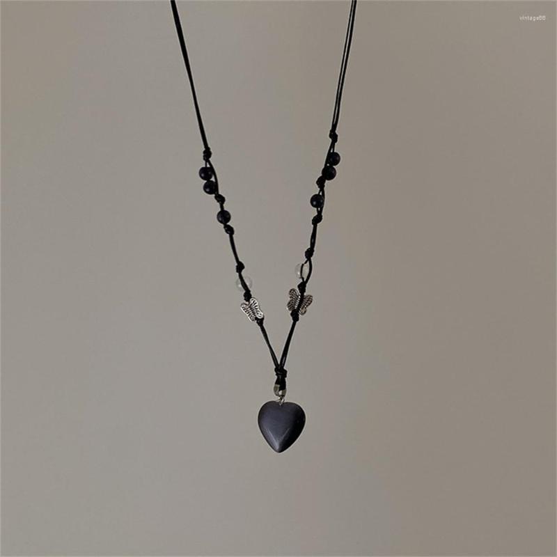 Pendant Necklaces Black Butterfly Heart Necklace Vintage Sweet Beautiful Rope Chain Neck Chokers For Women 2023 Trend Fashion Jewelry
Pendant Necklaces Black Butterfly Heart Necklace Vintage Sweet Beautiful Rope Chain Neck Chokers For Women 2023 Trend Fashion Jewelry