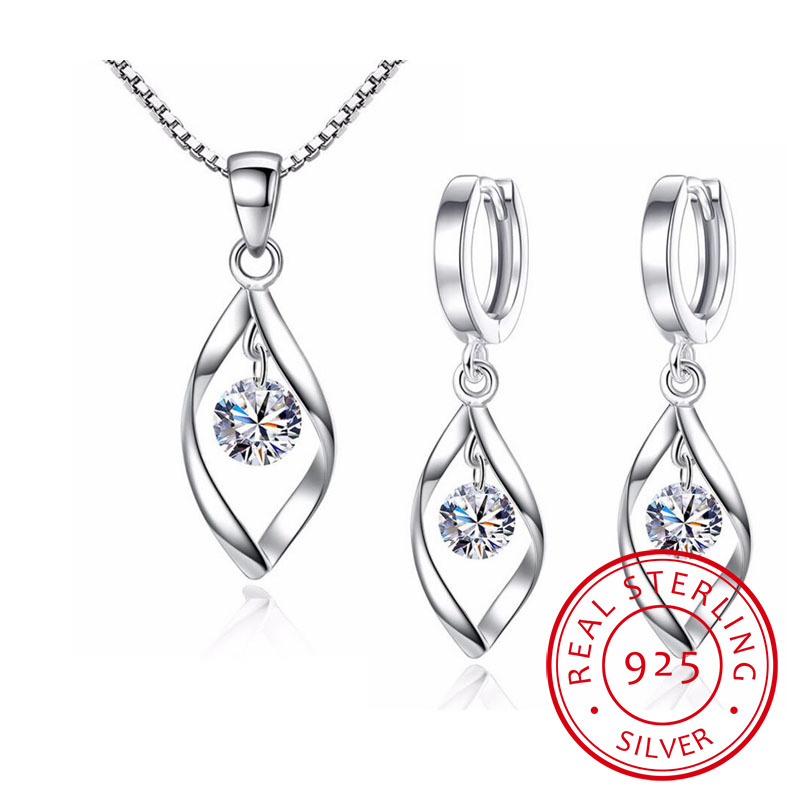 925 Sterling Silver Jewelry Sets Zirconia Twist Water Drop Necklace+Earrings Bijoux For Women Christmas Gift
925 Sterling Silver Jewelry Sets Zirconia Twist Water Drop Necklace+Earrings Bijoux For Women Christmas Gift
