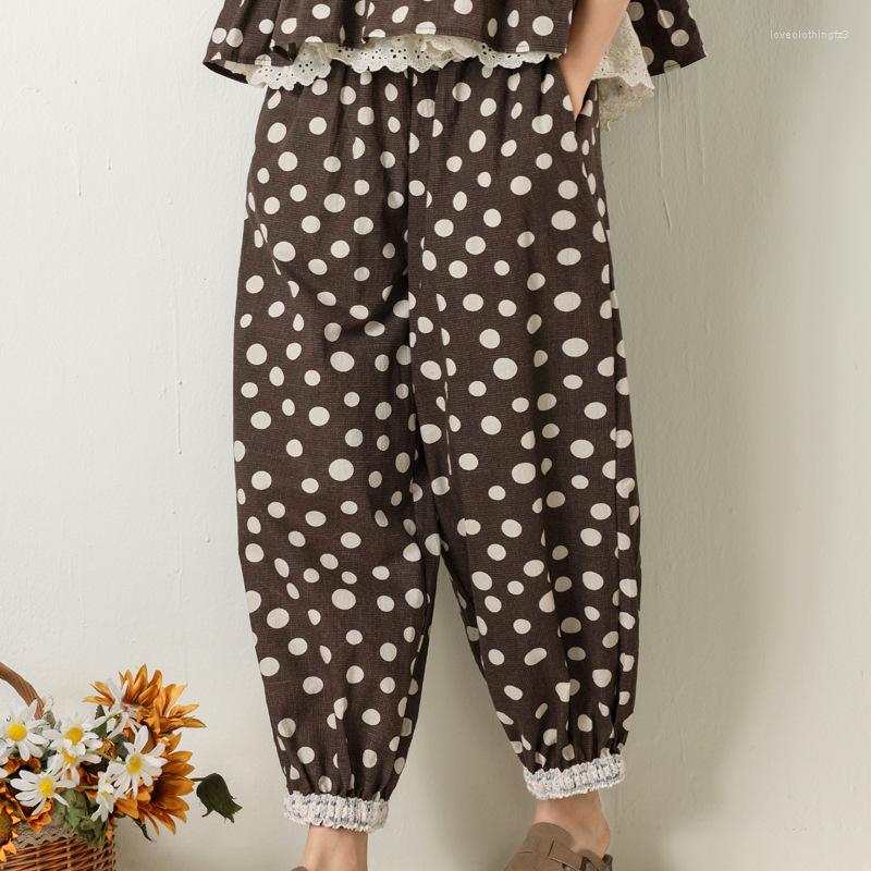 Women's Pants Johnature Cotton Linen Ankle-length 2023 Spring Summer Polka Dot Elastic Waist Patchwork Lace Pockets Women Harem Pant, Green
Women's Pants Johnature Cotton Linen Ankle-length 2023 Spring Summer Polka Dot Elastic Waist Patchwork Lace Pockets Women Harem Pant, Green