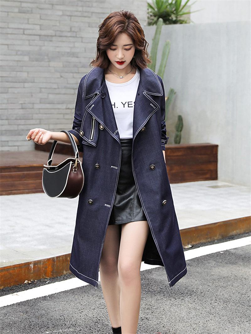 Women' Trench Coats Denim Windbreaker Mid-length Loose Korean Autumn 2023 Temperament Jacket Female Spring And Outerwear K1056, As show
Women' Trench Coats Denim Windbreaker Mid-length Loose Korean Autumn 2023 Temperament Jacket Female Spring And Outerwear K1056, As show