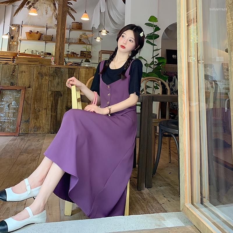 Casual Dresses Large Size Ladies Summer Splicing False Two Straps Dress, Purple
Casual Dresses Large Size Ladies Summer Splicing False Two Straps Dress, Purple