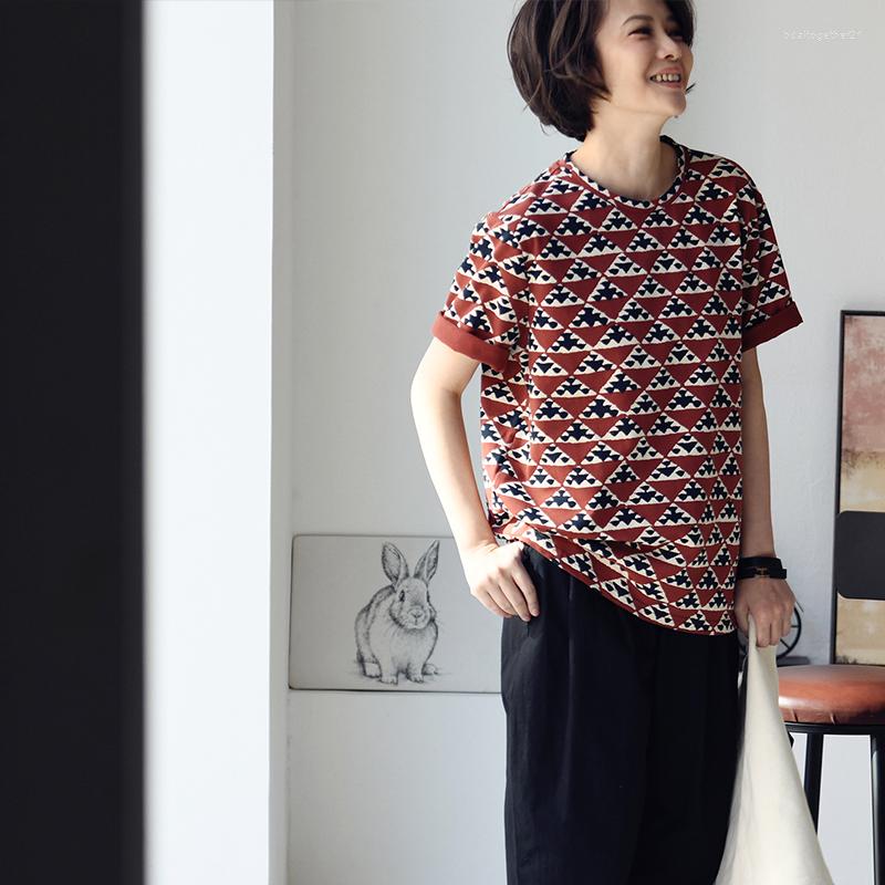 Women's T Shirts MICOCO T0686C Literary Style Vintage Print Loose Everything Match Crew Neck Pullover Short Sleeve T-shirt Woman, Rust red
Women's T Shirts MICOCO T0686C Literary Style Vintage Print Loose Everything Match Crew Neck Pullover Short Sleeve T-shirt Woman, Rust red