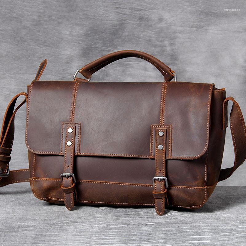 Briefcases Vintage Natural Men's Official Document Postage Bag High Quality Genuine Leather Handbag Work Satchel, Coffee
Briefcases Vintage Natural Men's Official Document Postage Bag High Quality Genuine Leather Handbag Work Satchel, Coffee