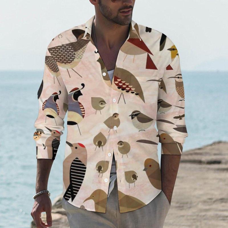 Men' Casual Shirts Sonoran Birds Print Aesthetic Shirt Man Bird Art Autumn Trending Blouses Long Sleeve Printed Oversize Clothing, Style-17
Men' Casual Shirts Sonoran Birds Print Aesthetic Shirt Man Bird Art Autumn Trending Blouses Long Sleeve Printed Oversize Clothing, Style-17
