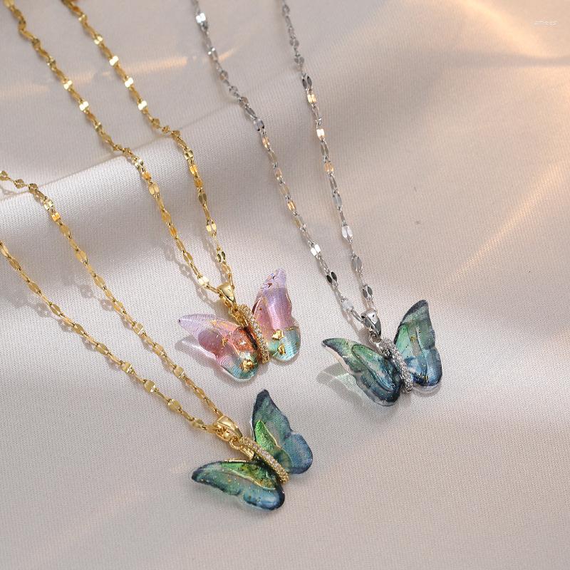 Chains 1pcs Necklace Female With Zirconia Gradient Illusion Butterfly Fashion Simple Personality Temperament Titanium Steel
Chains 1pcs Necklace Female With Zirconia Gradient Illusion Butterfly Fashion Simple Personality Temperament Titanium Steel