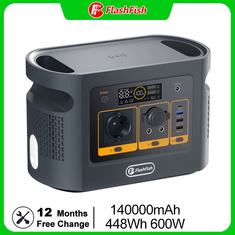 Flashfish 140000mAh Power Station 448Wh Portable Solar Generator With LiFePO4 Battery Pack UPS 600W AC Output Backup Power
Flashfish 140000mAh Power Station 448Wh Portable Solar Generator With LiFePO4 Battery Pack UPS 600W AC Output Backup Power