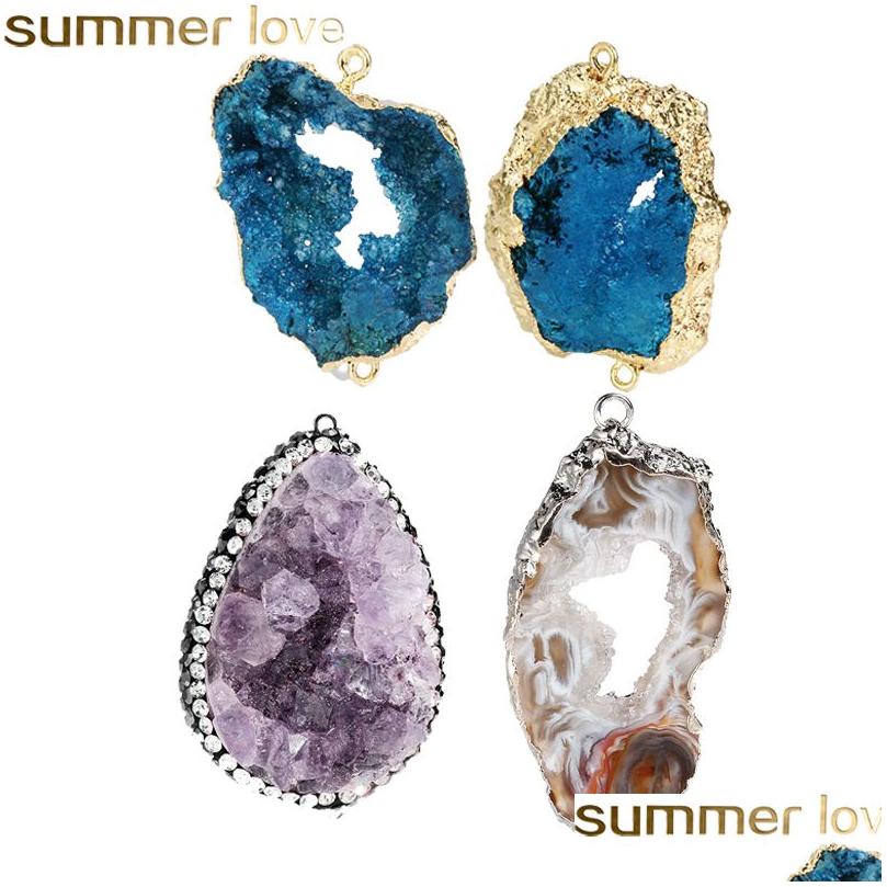 Charms Trendy Druzy Agate Pendant Charm Natural Gemstone Irregar Mti Color With Gold Plated For Diy Jewelry Making Bracelet Drop Del Dhwjd
Charms Trendy Druzy Agate Pendant Charm Natural Gemstone Irregar Mti Color With Gold Plated For Diy Jewelry Making Bracelet Drop Del Dhwjd