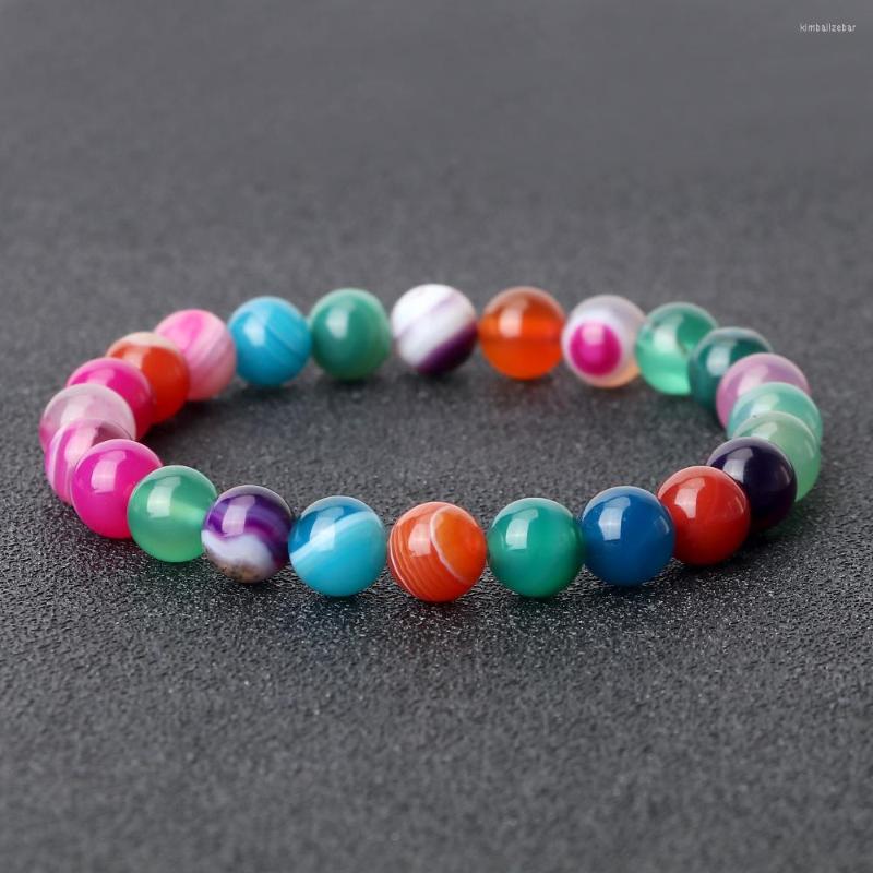 Strand High Quality Women Multicolor Natural Stone 8mm Striped Agates Beads Bracelet&Bangle Men Simple Handmade Elastic Pulsera Jewelry
Strand High Quality Women Multicolor Natural Stone 8mm Striped Agates Beads Bracelet&Bangle Men Simple Handmade Elastic Pulsera Jewelry