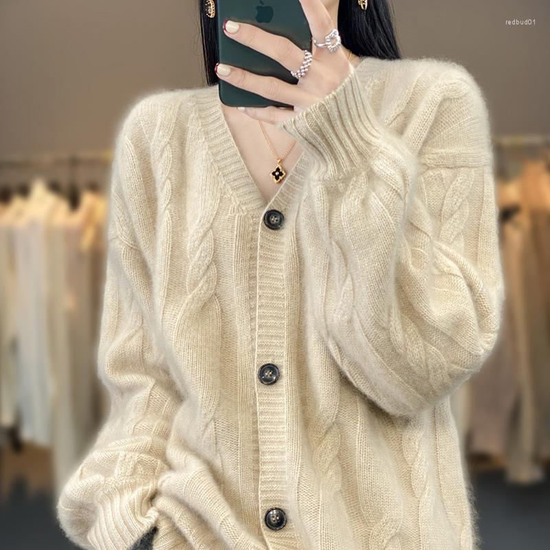 Women' Knits Spring Fried Dough Twist Cardigan 2023 100 Pure Wool V-neck Loose Long Sleeve Knitting Sweater Women' Cashmere Coat, Camel
Women' Knits Spring Fried Dough Twist Cardigan 2023 100 Pure Wool V-neck Loose Long Sleeve Knitting Sweater Women' Cashmere Coat, Camel