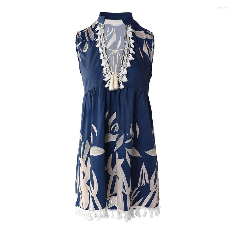 Casual Dresses Summer Women V Neck Plants Print Tassel Decor Sleeveless Dress Boho Tank Loose Mini Sexy, Blue
Casual Dresses Summer Women V Neck Plants Print Tassel Decor Sleeveless Dress Boho Tank Loose Mini Sexy, Blue