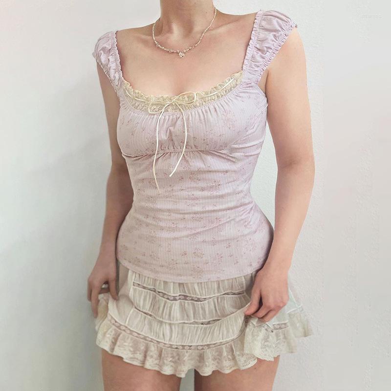 Women' Tanks Floral Print Lace Trim Cute Crop Top Women Summer Bandage Ruched Y2K Clothes Streetwear Sleeveless Backless Skinny Camis 
Women' Tanks Floral Print Lace Trim Cute Crop Top Women Summer Bandage Ruched Y2K Clothes Streetwear Sleeveless Backless Skinny Camis