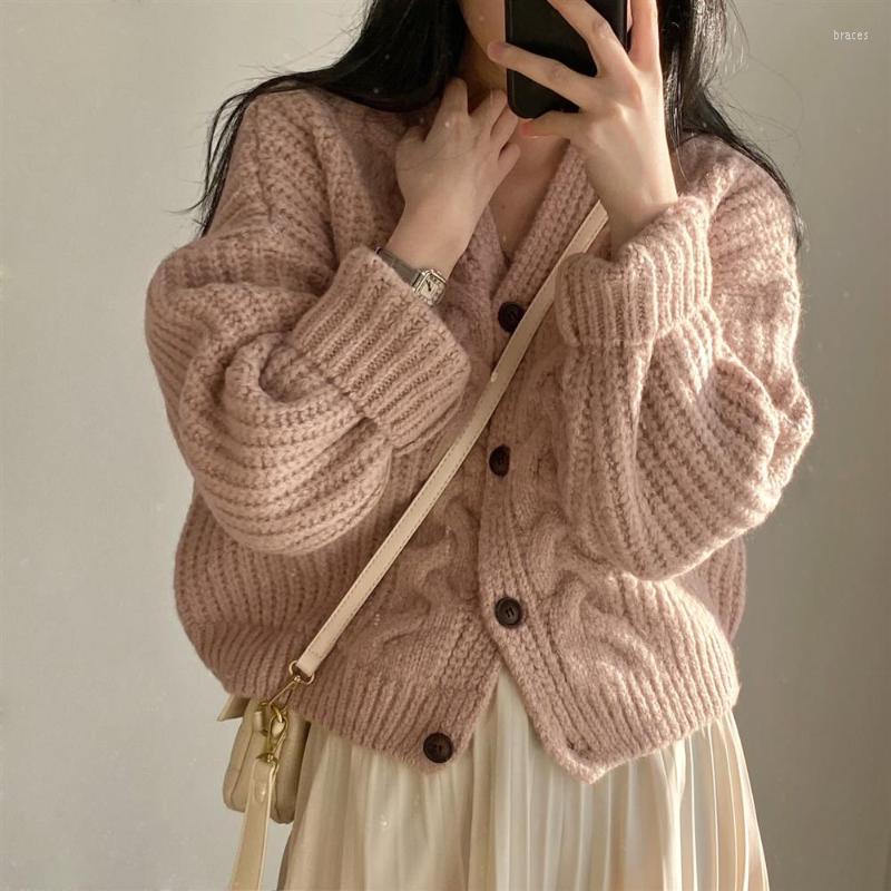 Women's Knits DUOFAN Loose Knitted Cardigans Autumn Simple Casual V Neck Puff Sleeve Sweater Pattern Single Breasted Women Knit Coats, Beige
Women's Knits DUOFAN Loose Knitted Cardigans Autumn Simple Casual V Neck Puff Sleeve Sweater Pattern Single Breasted Women Knit Coats, Beige