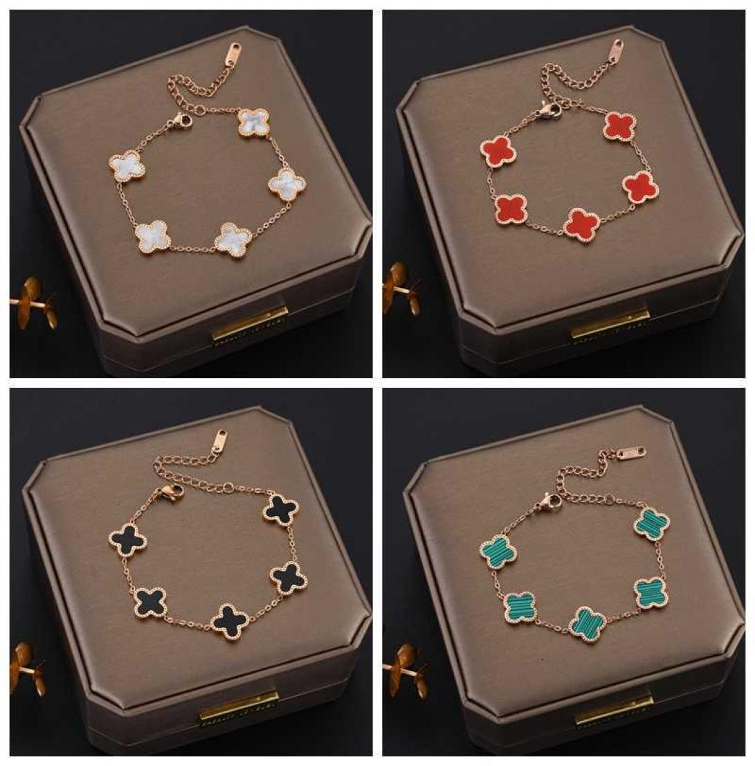 Charm Bracelets Fashion Design Colorful Clover Charm Bracelet 18K Rose Gold Stainless Steel Jewelry for Gift1602384
Charm Bracelets Fashion Design Colorful Clover Charm Bracelet 18K Rose Gold Stainless Steel Jewelry for Gift1602384
