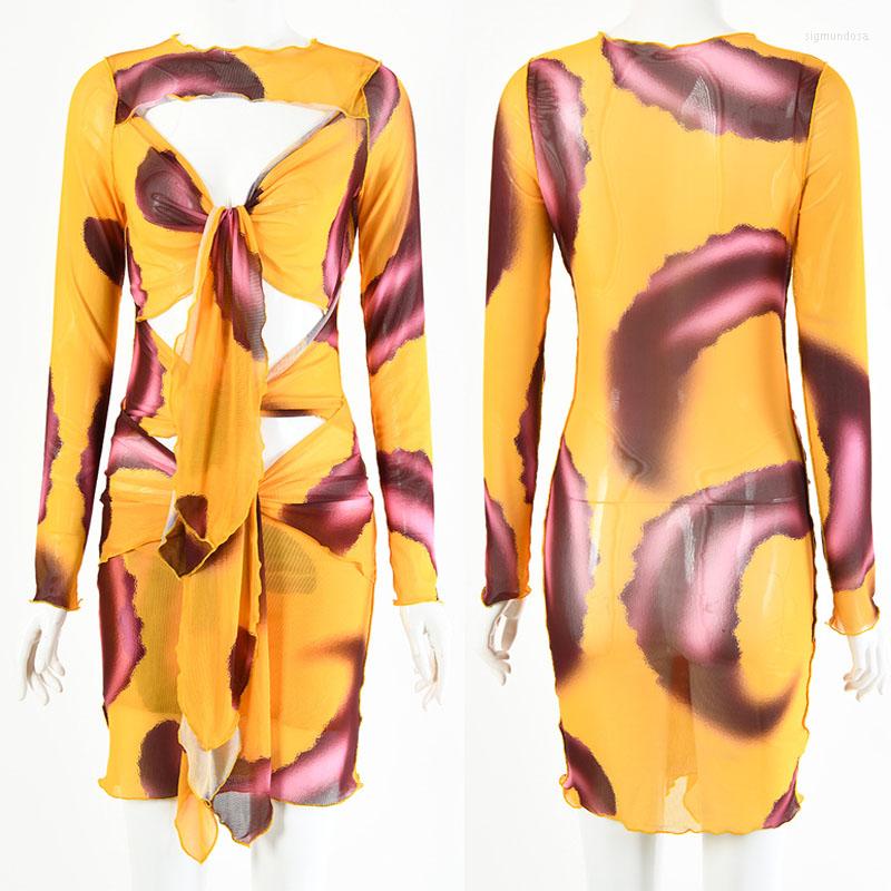 Casual Dresses Summer Dress Y2K Aesthetics Printing Sexy Hollow Out Bandage Front Party Vintage O-Neck Transparent Long Sleeve, 001
Casual Dresses Summer Dress Y2K Aesthetics Printing Sexy Hollow Out Bandage Front Party Vintage O-Neck Transparent Long Sleeve, 001