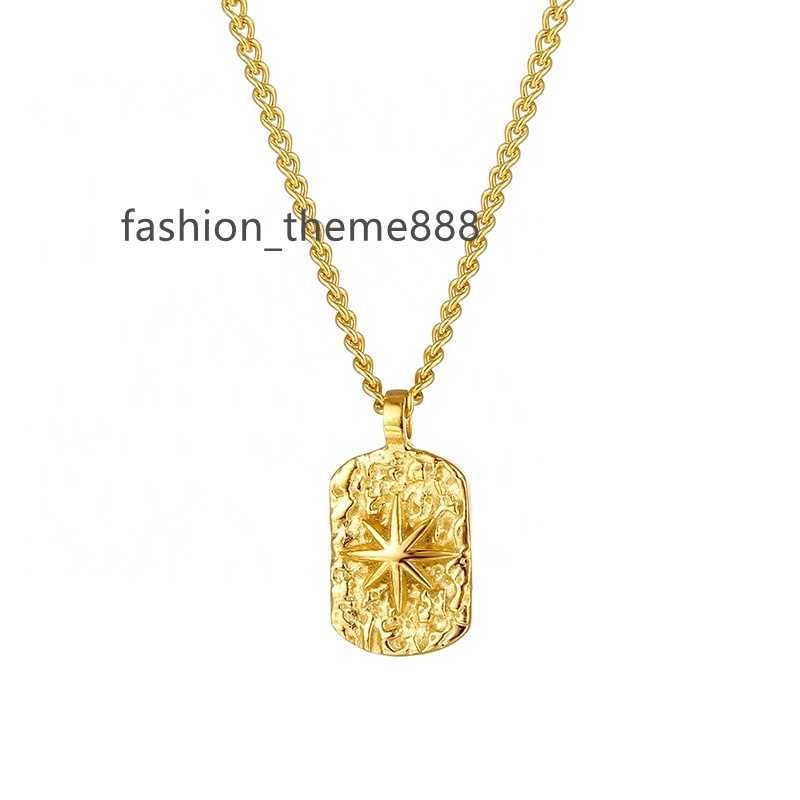 18k Gold Plated Stainless Steel Jewelry Vintage Dog Tag Pendant North Star Necklace for Women
18k Gold Plated Stainless Steel Jewelry Vintage Dog Tag Pendant North Star Necklace for Women