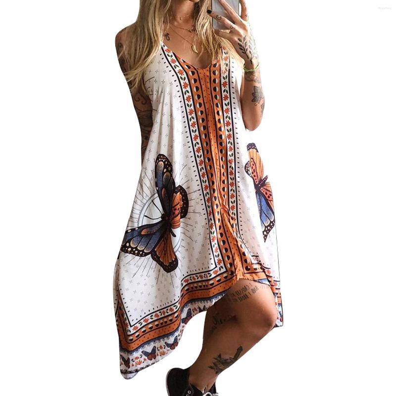 Casual Dresses Women Irregular Hem Dress White Butterfly Printed Pattern Sleeveless V-neck Loose Sundress Holiday Beach
Casual Dresses Women Irregular Hem Dress White Butterfly Printed Pattern Sleeveless V-neck Loose Sundress Holiday Beach