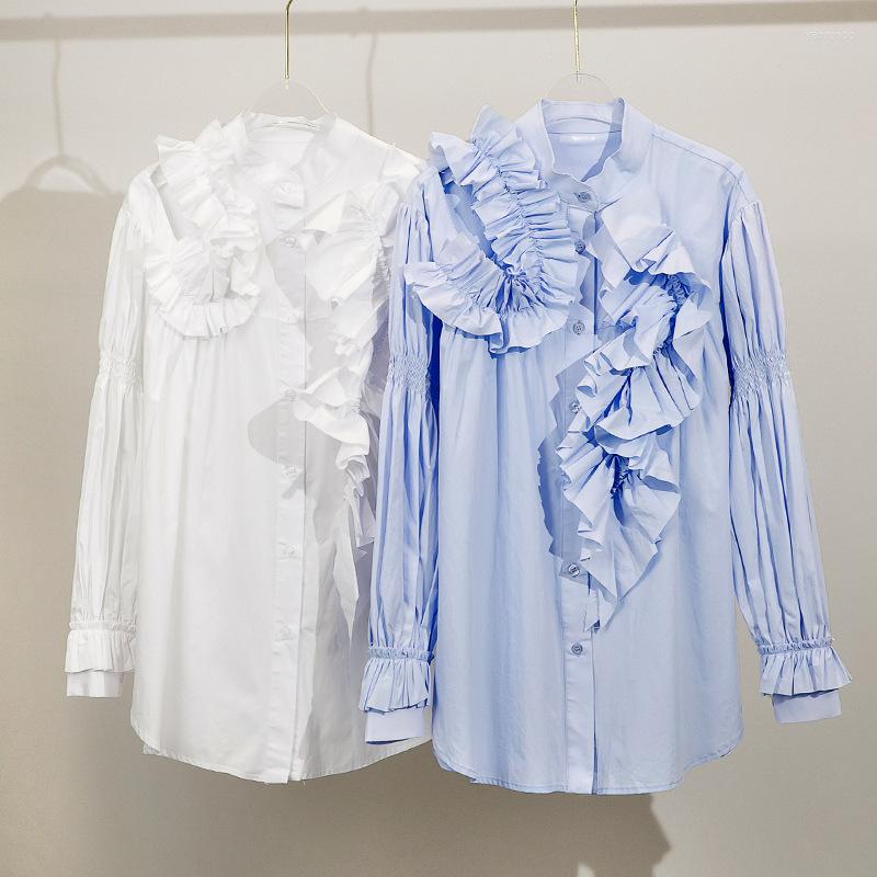Women' Blouses Spring Style Loose Pleated Lotus Leaf Long-sleeved Shirt Casual Everything, Multi
Women' Blouses Spring Style Loose Pleated Lotus Leaf Long-sleeved Shirt Casual Everything, Multi