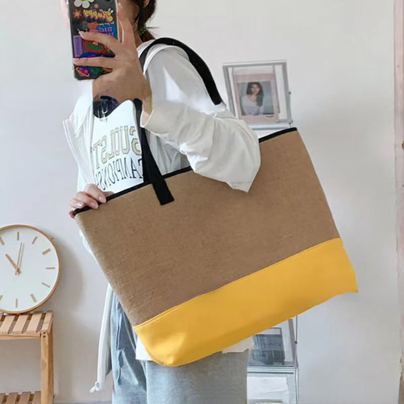 New Summer Fashion Simple Large Capacity Bag All-Match Stitching Straw Bag Women's Shoulder Bags, Aspic
New Summer Fashion Simple Large Capacity Bag All-Match Stitching Straw Bag Women's Shoulder Bags, Aspic