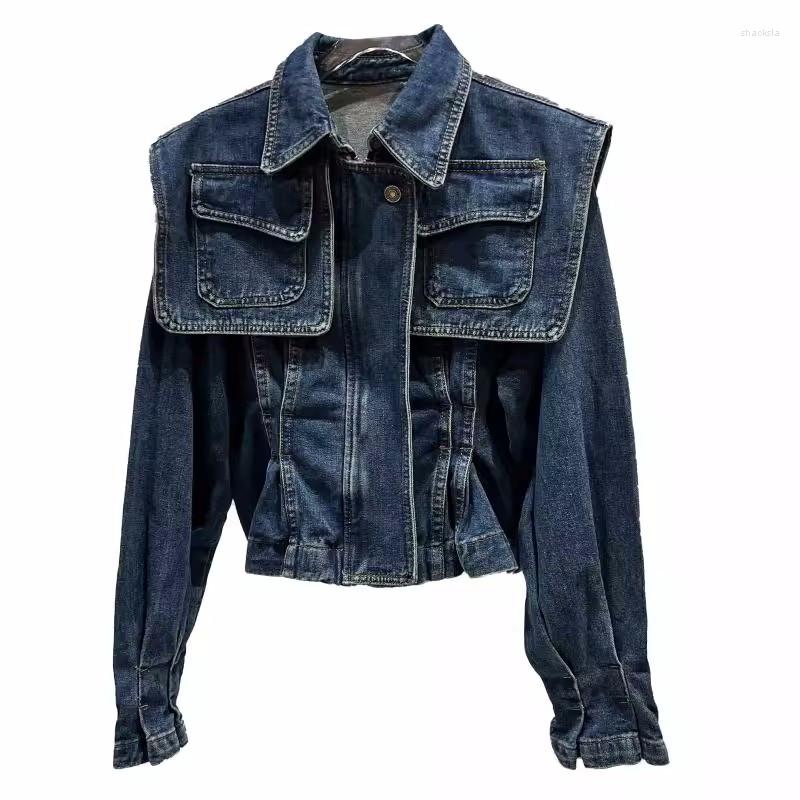 Women' Jackets 2023 Spring Women Long Sleeve Stand Collar Shawl Wash Denim Jacket Female Single Breasted Vintage Loose Short Jeans Coat, Blue
Women' Jackets 2023 Spring Women Long Sleeve Stand Collar Shawl Wash Denim Jacket Female Single Breasted Vintage Loose Short Jeans Coat, Blue