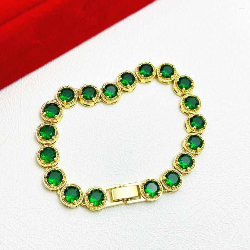 Charm Bracelets Tennis Chain For Women 24K Gold Plated Cubic Zircon Crystal Bracelet & Bangle Pulseira Mujer Wedding Jewelry Bijoux
Charm Bracelets Tennis Chain For Women 24K Gold Plated Cubic Zircon Crystal Bracelet & Bangle Pulseira Mujer Wedding Jewelry Bijoux