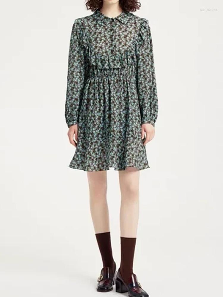 Casual Dresses 2023 Autumn Women Floral Print Pleated Mini Dress Turn-Down Collar Vintage Ladies Long Sleeveruffles Short
Casual Dresses 2023 Autumn Women Floral Print Pleated Mini Dress Turn-Down Collar Vintage Ladies Long Sleeveruffles Short