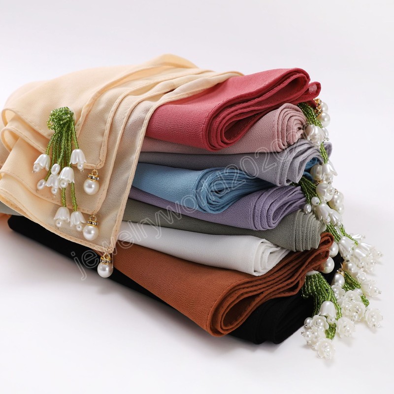 Fashion Beaded Tassel Solid Color Chiffon Hijabs Square Scarf Headscarf High-Quality Dubai Womens Party Kerchief Turban Shawls Headwear
Fashion Beaded Tassel Solid Color Chiffon Hijabs Square Scarf Headscarf High-Quality Dubai Womens Party Kerchief Turban Shawls Headwear