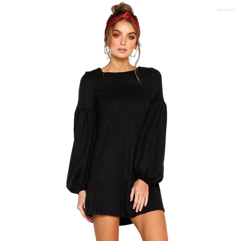 Casual Dresses Fall Winter Solid Puff Dress Women Round Neck Knitted 2023 Long Sleeve Loose A-line Vestidos Black Gray Red
Casual Dresses Fall Winter Solid Puff Dress Women Round Neck Knitted 2023 Long Sleeve Loose A-line Vestidos Black Gray Red