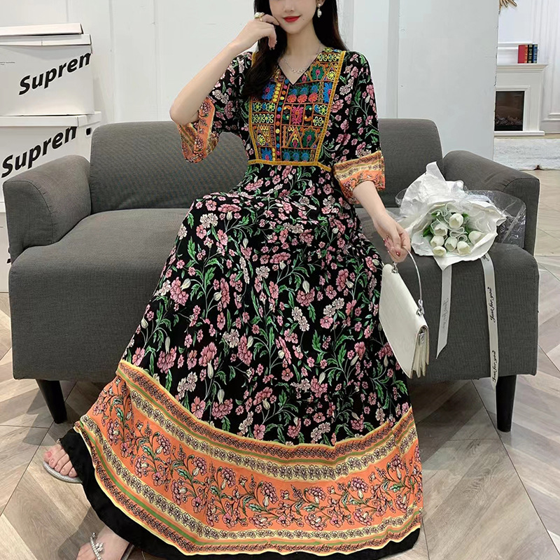 Solid Midi Dress Casual Short Sleeve Cotton and Linen Harajuku Oversized Long Dress Women Summer